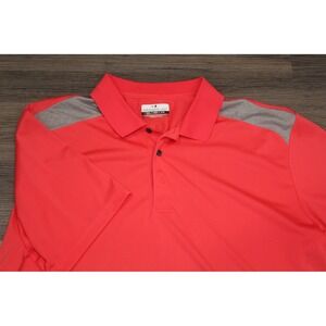 Grand Slam‎ Mens Polo Shirt Red Gray Short Sleeve Golf Athletic Size XXL